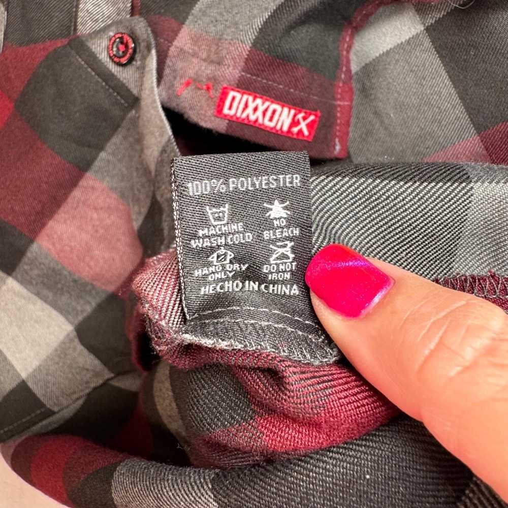 Dixxon Flannel Co The Brawler Womens XL Red Black Grey Plaid Button Up Shirt L/S - Picture 7 of 10